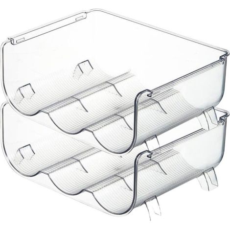 Organisateur de Stockage de Bouteille d'eau 2 Pack Pack de Cuisine empilable de Cuisine et d'organisation Porte-Bouteille en Plastique Porte-Bouteille pour Armoire, 3 Bouteilles NPTERBL (1/5)