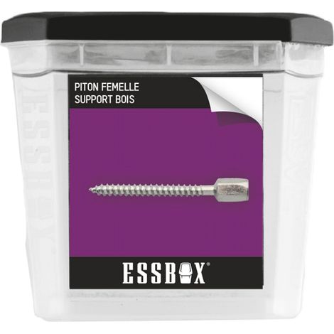 Scell-It – Piton femelle pour support bois – Ø6 x 60 mm – Tige filetée ØM6 mm x 100 mm – Boîte de 50 – EX91151106