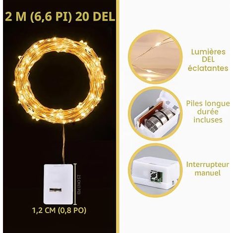 Pack LED Fairy Lights, 2 m 20 LEDs (1/4)
