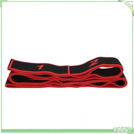 Sangle extensible de yoga - FAFEICY - Modèle standard - Rouge - 88 cm - Latex polyester (1/5)