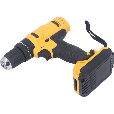 Perceuse sans fil compacte avec batterie lithium-air sans balais, 2 batteries, chargeur, mandrin de 9,5 mm (3/8 po), 2 vitesses variables pour le bois et le métal, 100-240 V CA, prise européenne. (1/5)