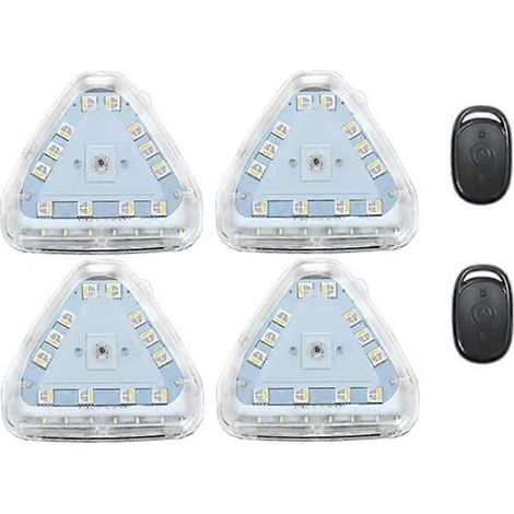 Feu de signalisation LED stroboscopique pour voiture et moto, lampe anti-collision LED clignotante avec télécommande, 4 feux (1/5)