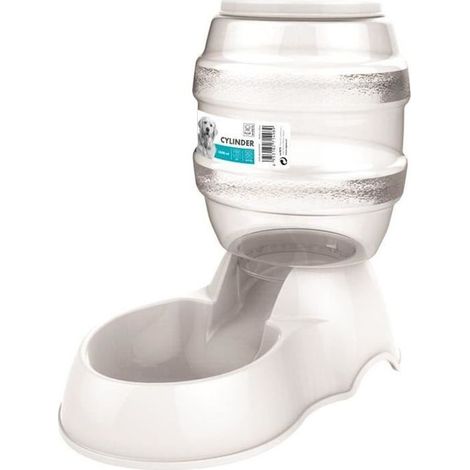 Distributeur de nourriture cylindrique pour chiens M-PETS - 3 500 ml - Blanc - Pour chiens