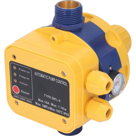 Contrôleur de pompe à eau automatique, pressostat électronique réglable 145 PSI, protection contre les courts-circuits, 1,5 bar – 3,0 bar, 220 V – 240 V (1/5)