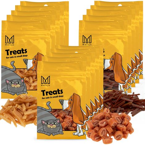 Mélange de friandises pour chats Mersjo 15 x 50 g - sushi, cabillaud, saumon, canard (1/5)