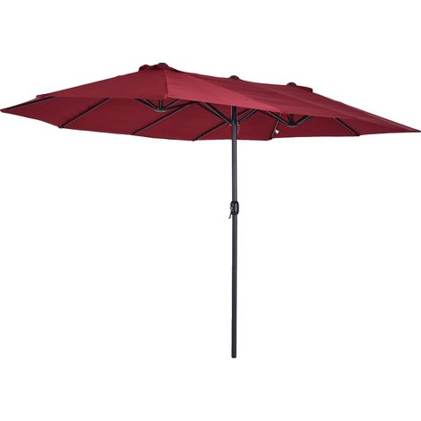 Parasol, Grande Taille, Tissu Résistant aux UV, Rouge (1/2)
