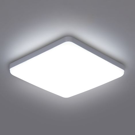 GOECO Square Design LED Ceiling Light, White, 23x23x3.5 cm, 6500K White Light, 36W, Perfect for Functional Spaces (1/5)
