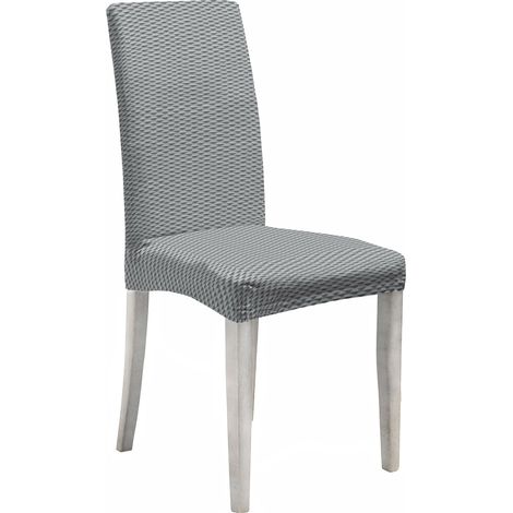 Set 2 Coprisedie con Schienale Elasticizzati in Poliestere Fashion Grigio Chiaro (1/2)