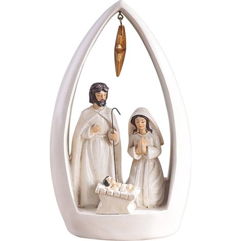Nativity - Figurine Famille Sainte En Résine - Décoration De Noël Pour Intérieur - 1 Pièce (1/5)