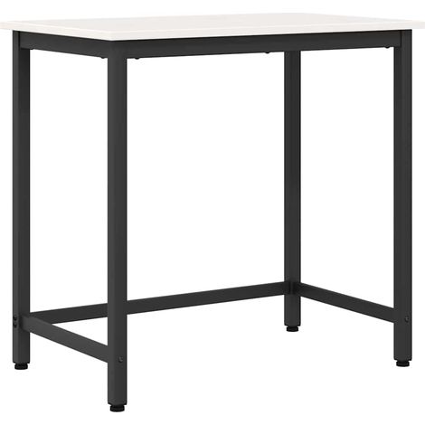 Maison Exclusive - tavolo Bianco 80 x 50 x 77 cm Legno ingegnerizzato e acciaio