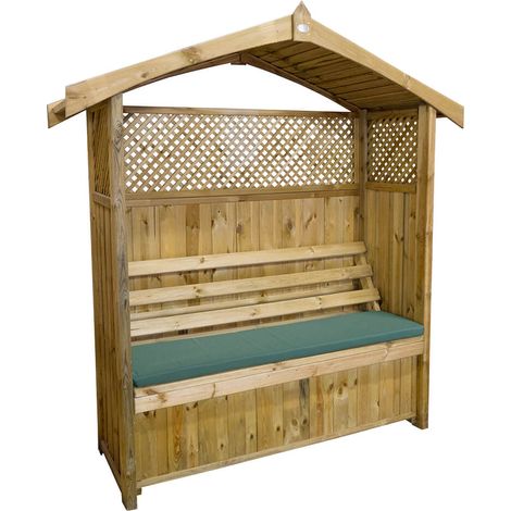 Zest Cushion For Hampshire Wooden Arbour Bench Seat Pad Outdoor Green (1/3)
