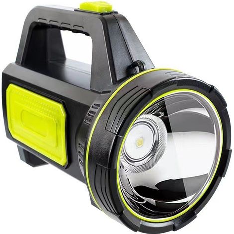 Projecteur LED portable et lanterne — Lampe torche LED rechargeable par USB (800 lumens, 2 modes) — Lampe haute puissance pour plein air, camping et chasse