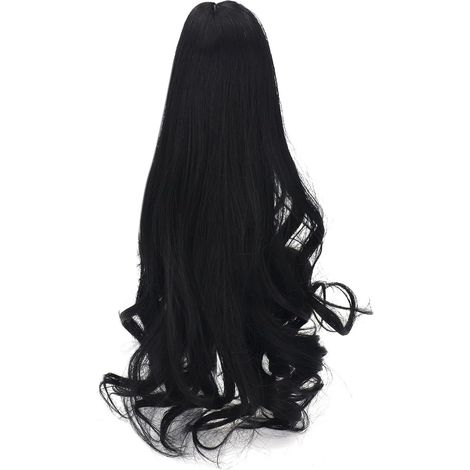 Lockige Perücke für 1/3 BJD-Puppen, langes lockiges Haarteil aus hitzebeständiger Faser, leicht (108 g), passend für Kopfumfänge von 20 bis 24 cm, ideal für Puppenhersteller und (1/5)