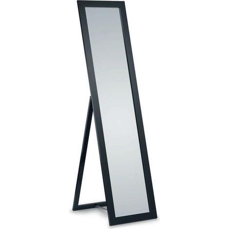 Miroir déco design, Miroir sur socle en bois 160 x 40 cm Tina Noir en Verre, BOITE A DESIGN (1/3)