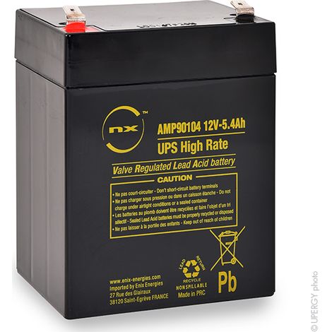 NX – Batterie onduleur 12V 5.4Ah – Plomb étanche AGM – Dimensions 90x70x107mm – Poids 1.8kg – Compatible avec plusieurs modèles