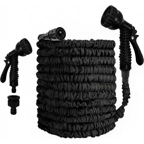 Tuyau d'Arrosage Extensible 15m, Flexible avec Pistolet de Pulvérisation Multifonction-pour Arrosage du Jardin,Nettoyage (1/5)