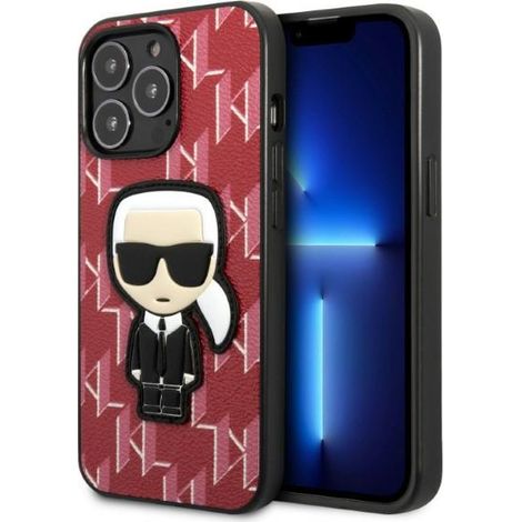 Karl Lagerfeld KLHCP13XPMNIKPI iPhone 13 Pro Max 6.7 carcasa rígida roja/roja Monogram Ikonik Patch (1/5)