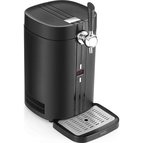 Kitchenchef – Machine à bière 5L noir – Fût pressurisé – Température 3 à 12°C – Tiroir récolte goutte amovible – Poignée ergonomique (1/5)