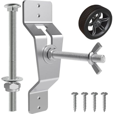 Support mural 18,4 cm Porte-pneus Support mural pour roue de toit lourde Classe de capacité de 120 lb en acier inoxydable pour pneu de remorque, guide, idéal pour garage (1/5)