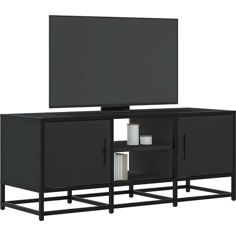TV-Schrank Schwarz 100x35x41 cm Holzwerkstoff und Metall