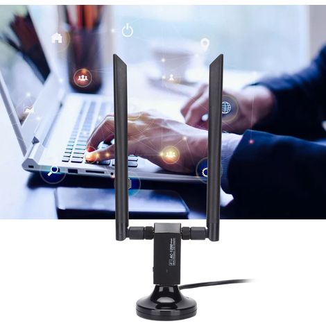 Carte WiFi USB 1200Mbps Double Bande pour PC, Adaptateur sans Fil Longue Portée (1/5)