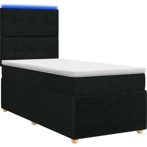 Maison Exclusive - Letto Box Spring LED con Materasso Nero 90 x 190 cm Tessuto (1/5)