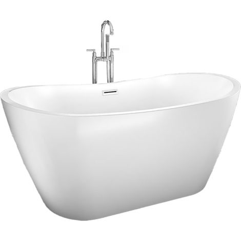 AcquaVapore freistehende Badewanne Wanne Acryl F03 180x89cm mit Armatur AF03 (1/5)