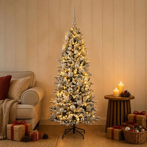vidaXL Artificial Christmas Tree with Bauble 150 cm 150 LEDs (1/5)