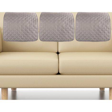 Set of 3 Sofa Headrest Covers 57 x 15 cm Polyester Anti-Scratch Stain Cover for Recliner Chair Sofa Grey (1/5)