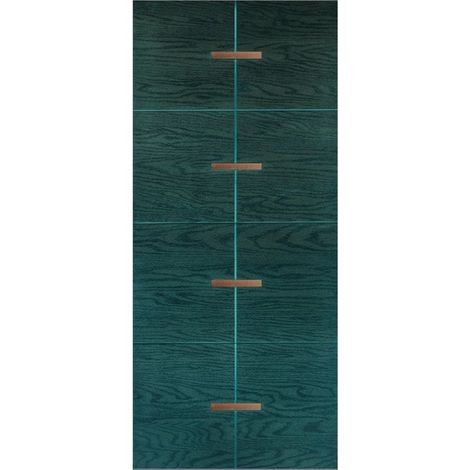 Pannello in Vetroresina per Portone Blindato con Inserti Moderni in Alluminio (1/4)