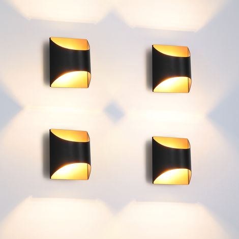 GBLY Wandleuchte Innen Wandlampe Schwarz Gold - Up Down Flur Wandlampen Treppenhaus Leuchten Vintage G9 Keramik Wandbeleuchtung für Schlafzimmer Wohnzimmer Kinderzimmer - Ohne Leuchtmittel