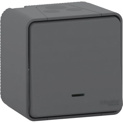 Schneider Electric – Interrupteur va et vient IP55 avec voyant LED orange – Montage saillie – Résistant à l'eau et à la poussière – Pour environnements humides (1/6)