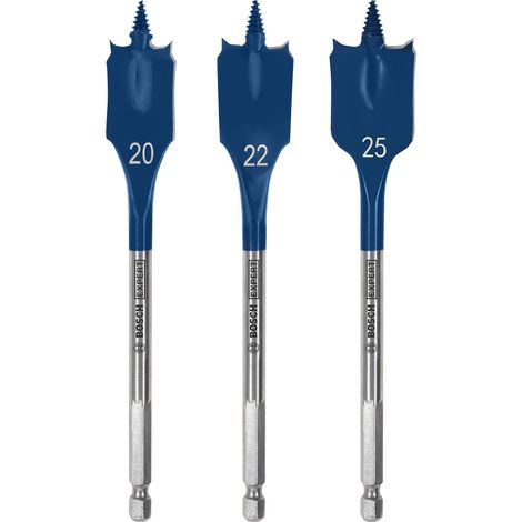 BOSCH EXPERT LOT DE 3 FORETS AUTO-COUPANTS POUR BOIS TENDRE, PANNEAUX DE PARTICULES, Ø 20,0, 22,0, 25,0 MM 2608902107
