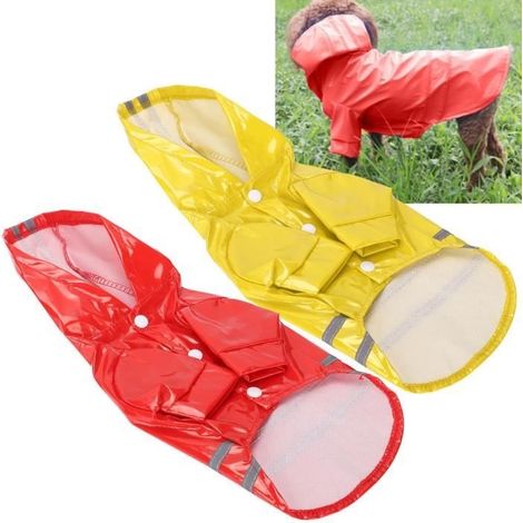 Imperméable, étanche Chiot Veste de pluie pour chiens de petite-moyenne-grande Pets extérie rouge et jaune S HB057 (1/4)