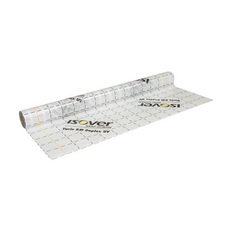 Isover – Membrane pare-vapeur Vario Duplex 150x4000 cm – Film polyamide quadrillé – Résistance vapeur Sd 0,2 à 4 m – Pour chantiers humides (1/3)
