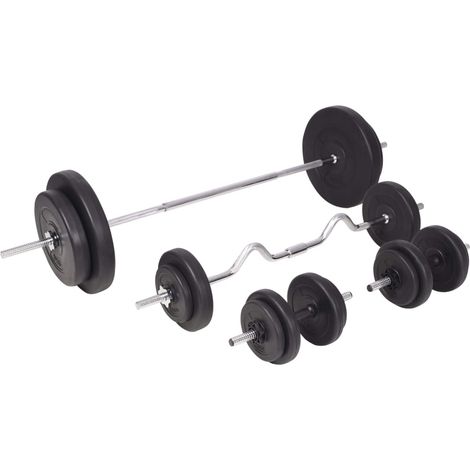 Maison Exclusive - Langhantel- und Kurzhantelset 90 kg (1/5)