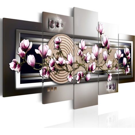 Tableau Imprimé "Magnolia & Zen Garden" 50 x 100 cm (1/2)