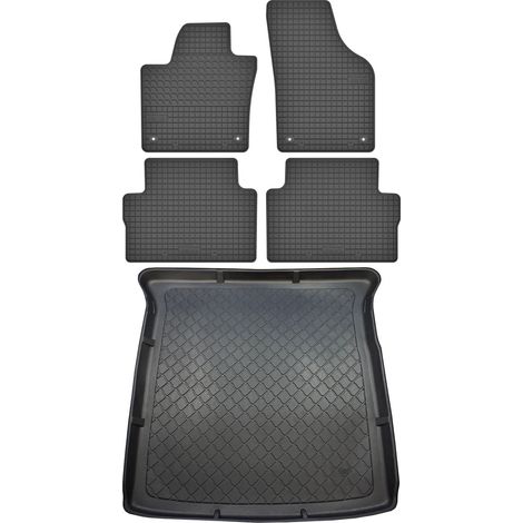 Ensemble de tapis de sol en caoutchouc pour Seat Alhambra II VAN (septembre 2010-2020) + tapis de coffre (1/5)