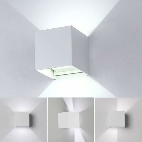 12W Led Applique murale chambre Moderne Interieur, Up and Down Design Réglable Lampe, Aluminium luminaires applique murale led Blanc pour Chambre Maison Couloir Salon (Blanc froid )