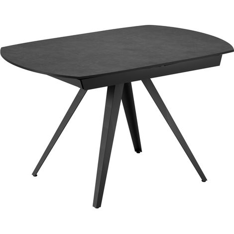 Tavolo Allungabile Kyoto 120 90x120/180x75 cm Top in Ceramica Gambe in Metallo Grigio Scuro (1/3)
