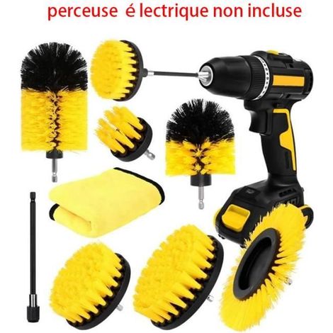 Brosse Nettoyage Rotative Perceuse,APERIL 7pcs Nettoyage Voiture Brosse Visseuse, Brosse pour Perceuse Voiture Carrelage Tapis (1/4)