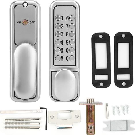 Verrou numérique mécanique en alliage de zinc, étanche, sans clé, sécurisé, pour porte en bois, entrée de maison ou bureau (1/5)