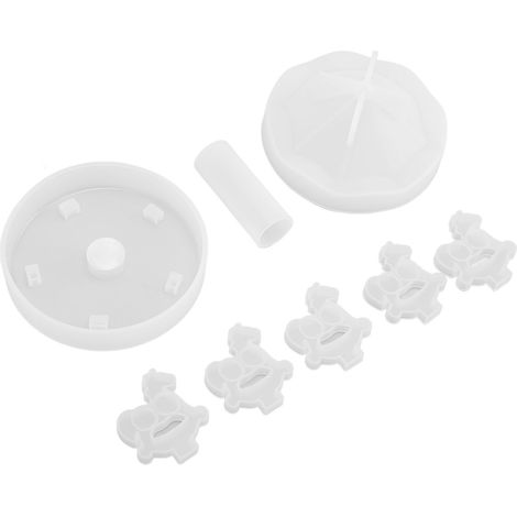 Moule en silicone souple, épais et doux en forme de carrousel pour la fabrication de résine époxy cristalline. (1/5)