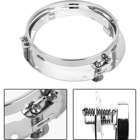 Support de montage rond 7 pouces pour phare Jeep Wrangler, anneau en argent, kit fixation pare-chocs, accessoire extérieur robuste. (1/5)