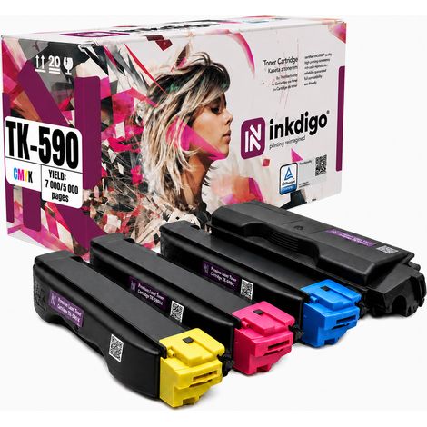 Toner Inkdigo TK590 compatibile con Kyocera ecosys M6026cdn FS-C2026MFP, certificato TÜV. (1/5)
