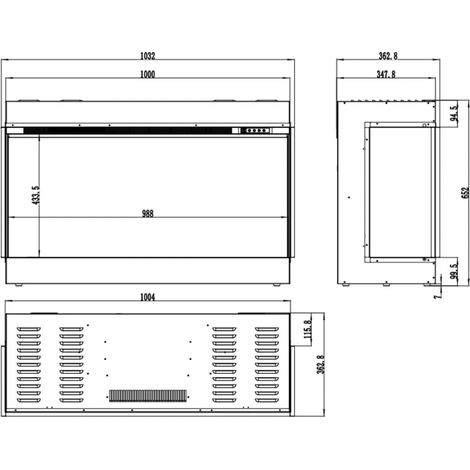 Cheminée électrique encastrable Solène 100cm - 1400 / 1600 W (1/5)