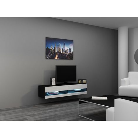 Cama-meble VIGO NEW mueble TV blanco negro 140 cm (1/5)
