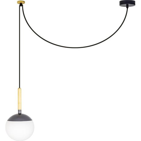 Faro Mine - Suspension de plafond à 1 ampoule en bois, gris foncé, E27 (1/4)