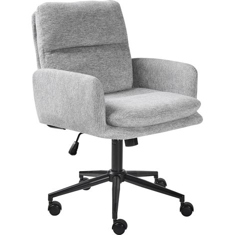 Silla de oficina tapizada en tela giratoria ajuste de altura del asiento gris claro Constantia (1/5)