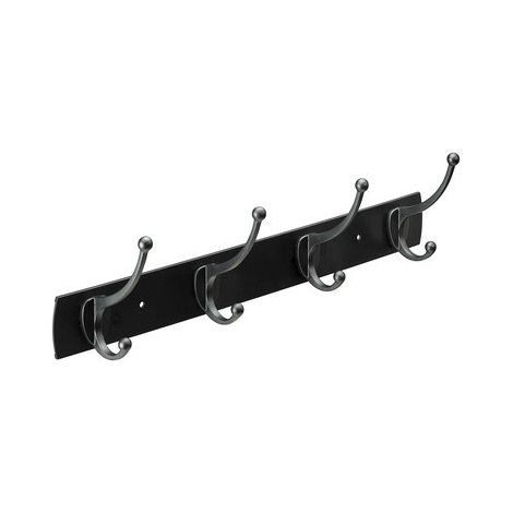 Hettich Hakenleiste Aluminium 4-reihig 11 x 43,5 cm schwarz/silber